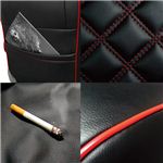 Dohm製 本革調シートカバー DIAモデル bB用 【D-T26】 2列シート レッドステッチ
