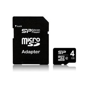 シリコンパワー　4GBマイクロSDHCカ-ド(CLASS4）　5枚セット　SP004GBSTH004V10-SP×5P