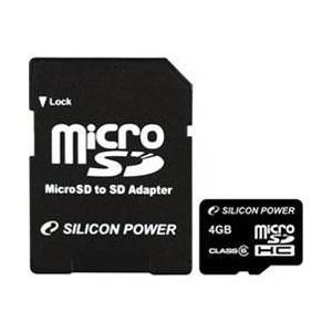 シリコンパワー　4GBマイクロSDHCカ-ド(CLASS6）　5枚セット　SP004GBSTH006V10-SP×5P