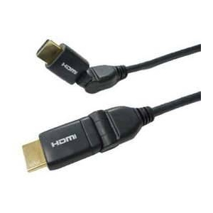 ミヨシ（MCO） イーサネット対応ハイスピードHDMIダブルスイングケーブル19ピン-19ピン 1.0m HDM-HESW10／BK