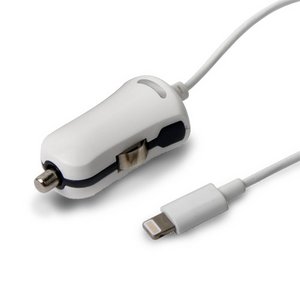 ブライトンネット　iPhone/iPad/iPod用Lightningコネクタ付きカーチャージャー　BK【MFI認証】　BI-LITCARCH/WH