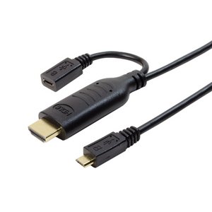 ミヨシ（MCO)　MHL変換ケーブル　2m　黒　　USA-MH2BK