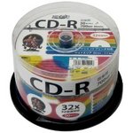音楽用CD-Rメディア３２倍速　レーベル ワイドタイプ プリンタブル白50枚スピンドル5個セットHDCR80GMP50-5P　