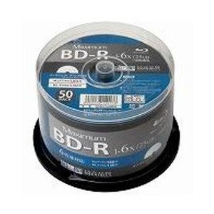 BD-R録画用メディア6倍速　レーベル ワイドタイプ プリンタブル白 50枚 スピンドル　MXBDR130RP50