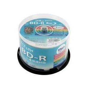 BD-R録画用メディア4倍速　レーベル ワイドタイプ プリンタブル白 50枚 スピンドル LTH HDBDR130YP50L