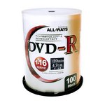 ALL-WAY　DVD-R16倍速100枚スピンドル 　　ALDR47-16X100PW