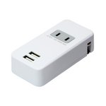 ミヨシ 2.4A ACコンセント搭載USB-ACアダプタ ホワイト