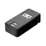 ミヨシ 2.4A ACコンセント搭載USB-ACアダプタ ブラック