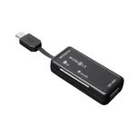 ミヨシ SD／microSDカードリーダライター機能付きUSBホストアダプタ SCR-SDH02／BK