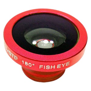 ルーメン　クリップ固定式画角180°魚眼レンズ　レッド　LM-SMFISH-RD 商品画像