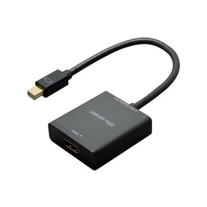 ミヨシ　4K対応 miniDisplayPort-HDMI変換アダプタ DPA-4KHD01/BK - 拡大画像