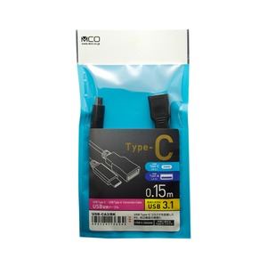 ミヨシ (MCO) USB-Aコネクタ - USB3.1-Cコネクタ変換ケーブル USB-CA3/BK 商品写真2
