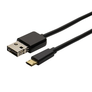 ミヨシ (MCO) リバーシブルコネクタ搭載microUSBケーブル 0.15m　USB-RR201/BK 商品写真1