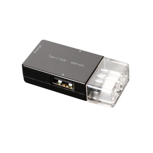 ミヨシ （MCO） USB-C対応 3ポートUSBハブ 直挿しタイプ USH-C01/BK ブラック - 拡大画像