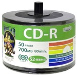 デ‐タ用CD-Rメディア52倍速　レーベル ワイドタイプ プリンタブル白スピンドル 詰め替え用 エコパック 　スタッキングバルク HDCR80GP50SB2-6P 【6個セット】