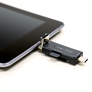 ミヨシ 3タイプコネクタ搭載 SD/microSDカードリーダ SCR-SD05/BK ブラック 商品写真5