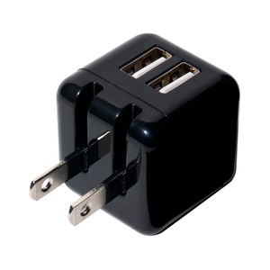 ミヨシ 最大2.4A 2ポート搭載 キューブ型USB-ACアダプタ IPA-US01/BK ブラック 商品画像