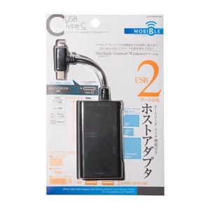 ミヨシ Type-C対応 カードリーダ・ライタ付 2ポートUSBホストアダプタ SCR-SDH06/BK ミヨシ Type-C対応 カードリーダ・ライタ付 2ポートUSBホストアダプタ SCR-SDH06/BK