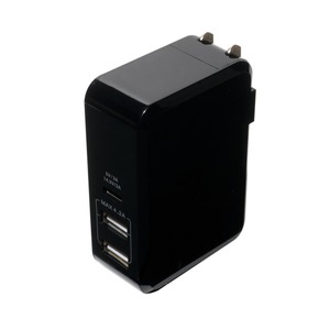 ミヨシ 高出力対応USB-ACアダプタ 3ポートタイプ IPA-C01/BK ブラック - 拡大画像