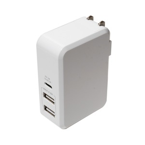 ミヨシ 高出力対応USB-ACアダプタ 3ポートタイプ IPA-C01/WH ホワイト - 拡大画像