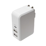 ミヨシ 高出力対応USB-ACアダプタ 3ポートタイプ IPA-C01/WH ホワイト
