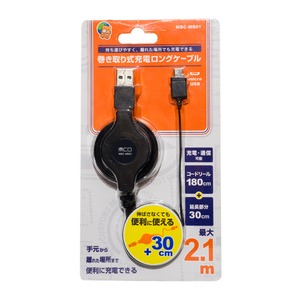 ミヨシ 巻取式USB充電ロングケーブル MBC-MR01 商品写真2