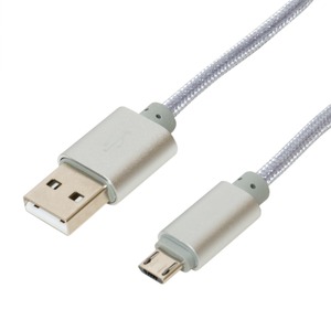 ミヨシ(MCO) 高耐久microUSBケーブル 1m シルバー USB-MT201/SL 【3本セット】 商品写真1