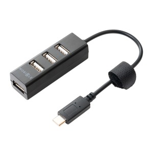 ミヨシ(MCO)　USB Type-C 対応 USB 4ポート ハブ機能搭載 ホストアダプタ　SAD-HH02/BK