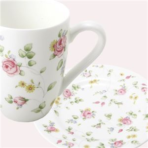 WEDGWOOD(ウェッジウッド) マグカップ&プレート20cm セット ローズ - 拡大画像