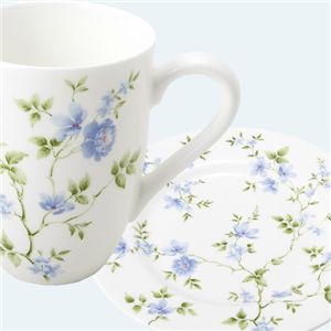 WEDGWOOD(ウェッジウッド) マグカップ&プレート20cm セット ジャスミン - 拡大画像