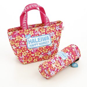 HALEIWA（ハレイワ）　ボトルカバー＆ランチトートセット　トロピカルフラワーピンク