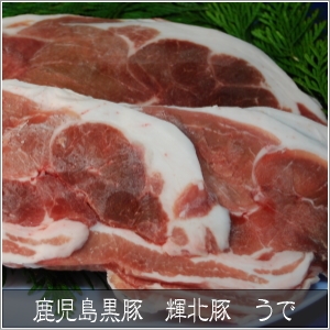 鹿児島黒豚 輝北豚 焼肉用 うで500g