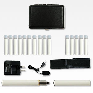 電子タバコ「Simple Smoker Mini（シンプルスモーカー Mini）」 スターターキット　本体 カートリッジ15本 携帯ケース＆ポーチ セット