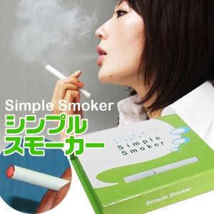 【期間限定特価】電子タバコ「Simple Smoker（シンプルスモーカー）」 スターターキット　本体+カートリッジ30本セット - 拡大画像