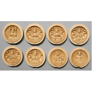 つげ・合わせ仏（直径5cm） [虚空蔵菩薩]