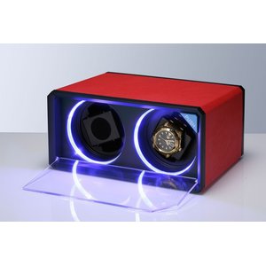 美しく光る　LEDツインウォッチワインダー　レッド