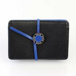 FRUHステアリングレザーカードケース　ブルー