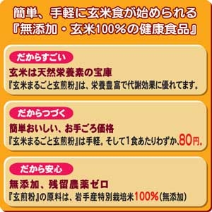 【5袋セット】おなか「すっきり」・岩手の安心・玄米使用『玄米まるごと玄煎粉』