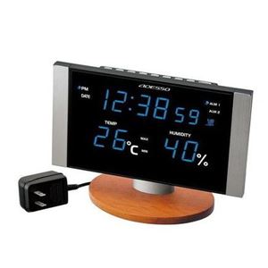ADESSO（アデッソ） LED温湿度電波クロック C-8305BL