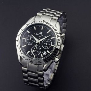 Salvatore Marra（サルバトーレ マーラ） クロノグラフメンズウォッチ ブラック（シルバー） SM12135-SSBK