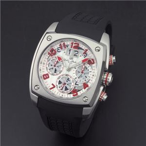 Dolce Medio（ドルチェ・メディオ） DM12203-SSWHRD ホワイト（レッド文字）×シルバー 腕時計