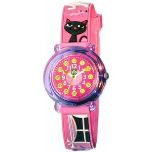 Baby Watch Paris 【ベビーウォッチ】 子供用腕時計 ベビーウォッチ ジップザップ ネコ Z026 ピンク
