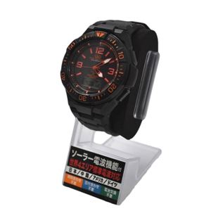 CITIZEN（シチズン） Q＆Q 世界5局対応電波ソーラーウォッチ MD06-315 ブラック＆オレンジ（ローマ）