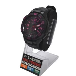 CITIZEN（シチズン） Q＆Q 世界5局対応電波ソーラーウォッチ MD06-325 ブラック＆ピンク（ローマ）