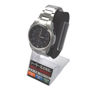 CITIZEN（シチズン） Q＆Q 世界5局対応電波ソーラーウォッチ MD02-205 ブラック（ローマ） - 拡大画像