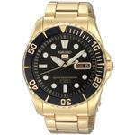 腕時計 SEIKO 5 SPORTS（セイコー ファイブ スポーツ） オートマチック デイデイト 逆輸入 海外モデル 日本製 ブラック×ゴールド SNZF22JC