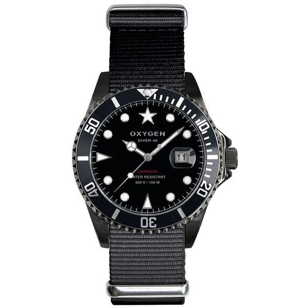 OXYGEN(オキシゲン) 腕時計 Diver 40(ダイバー 40) Moby Dick Black(モビー ディック ブラック) ブラックf00