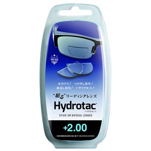 ハイドロタック 貼る リーディングレンズ 老眼鏡 度数+2.00 透明 Hydrotac +2.00
