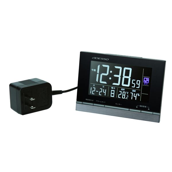 ADESSO(アデッソ) 環境管理機能付 カラー電波時計 ブラック DA-22