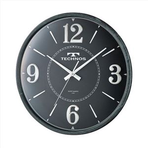 TECHNOS(テクノス) 掛時計 ラウンド W-685 SFB ブラック 商品写真